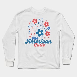 Au American Cutie 4th Of July Usa Long Sleeve T-Shirt